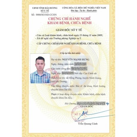 Chứng chỉ hành nghề Khám chữa bệnh
